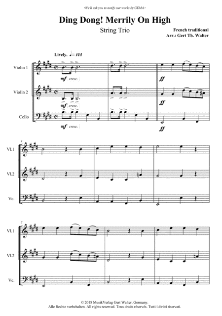 Ding Dong! Merrily On High (arr. Gert Th. Walter)