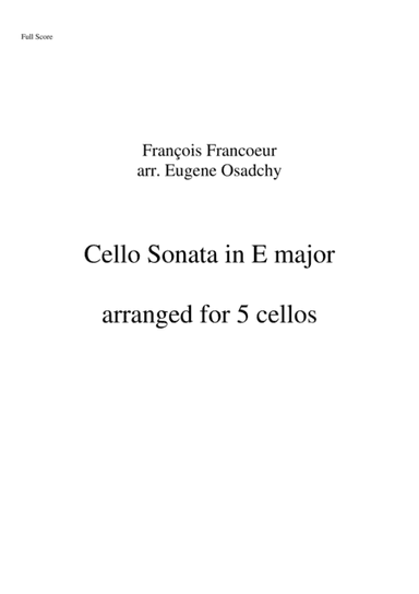 Sonata for Cello in E major (arr. Eugene Osadchy)