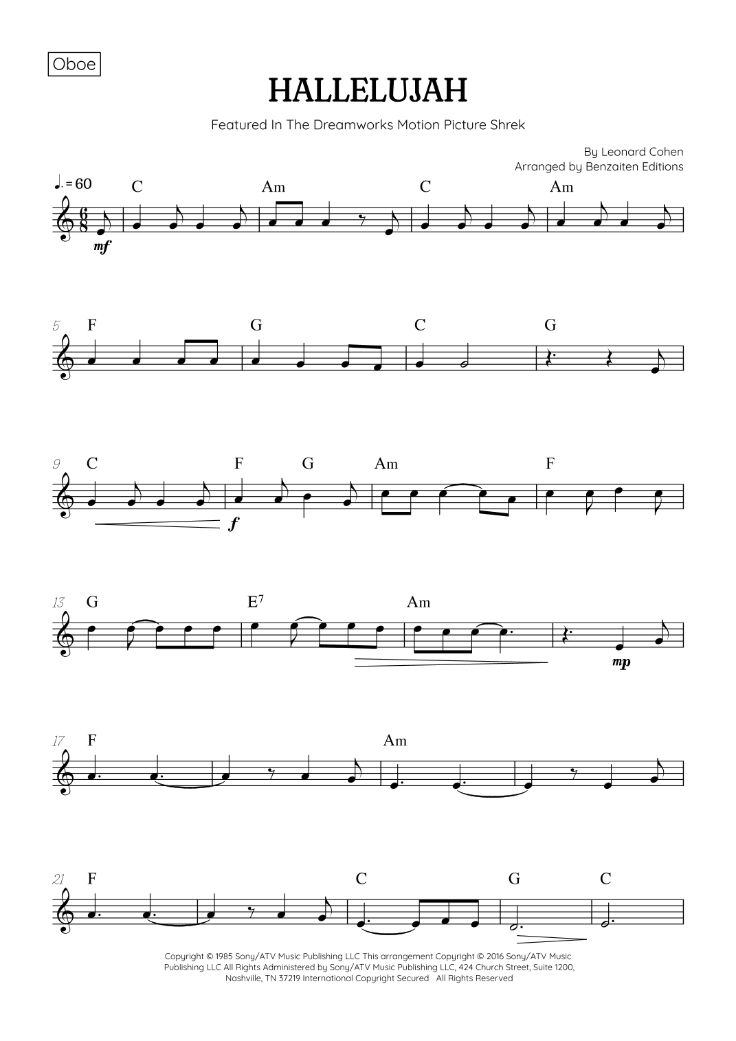 Hallelujah (arr. Benzaiten Editions)