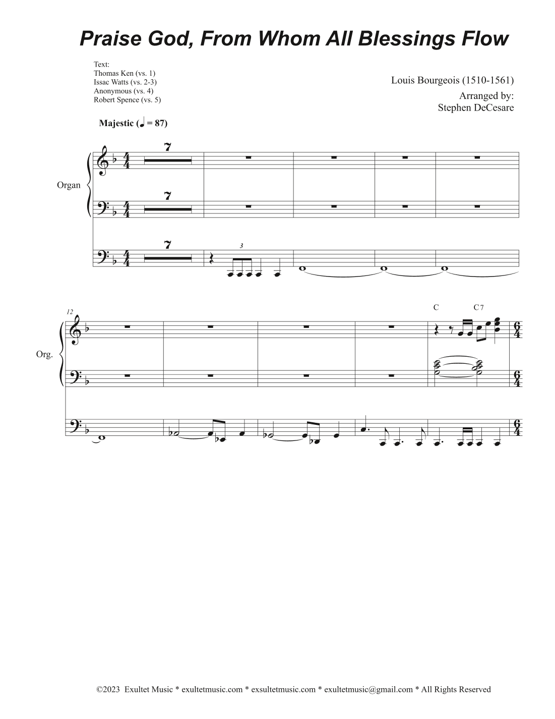 Praise God, From Whom All Blessings Flow (SAB) (Choir/Vocal) (arr. Stephen DeCesare)