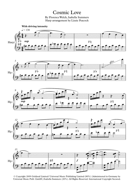 Cosmic Love (arr. Lizzie Peacock)