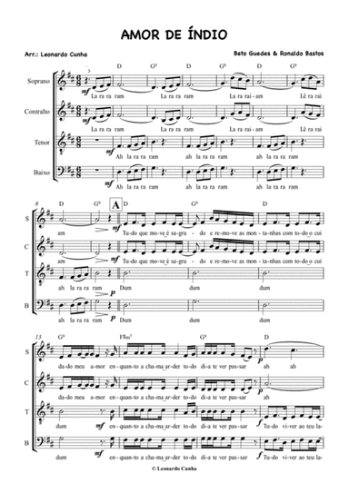 Amor De Indio (indian Love) (arr. Leonardo Cunha)