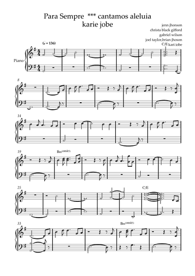Forever (we Sing Hallelujah) (arr. by ezequiel)