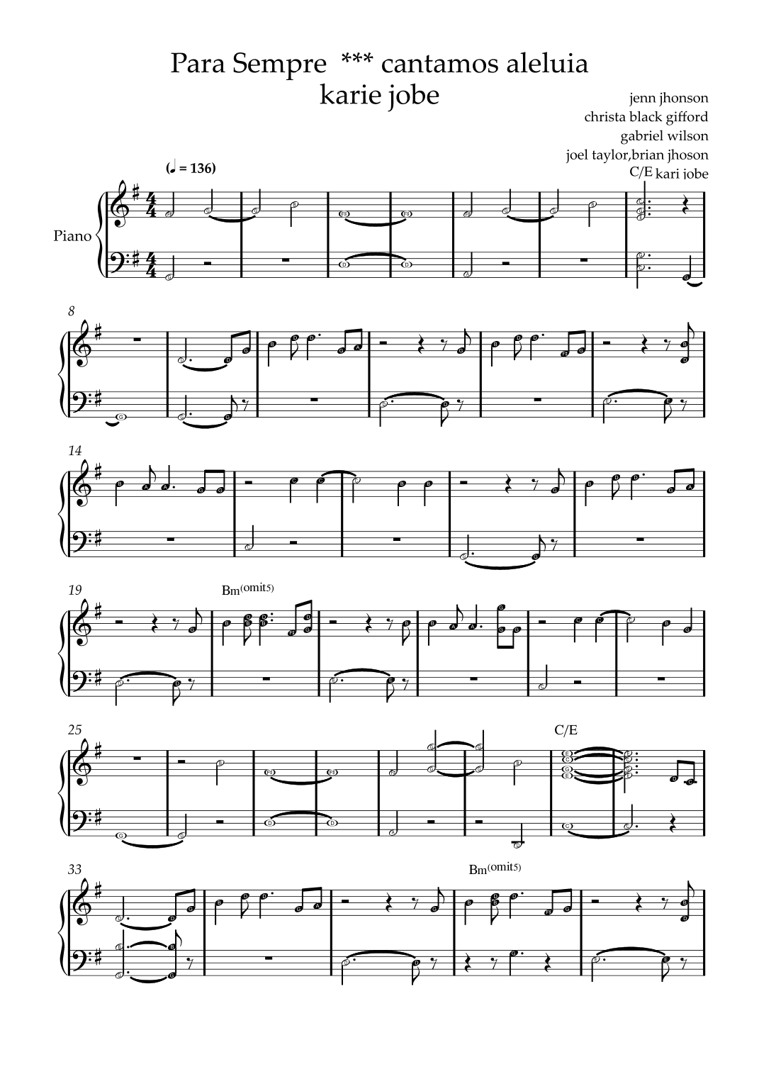 Forever (we Sing Hallelujah) (arr. by ezequiel)