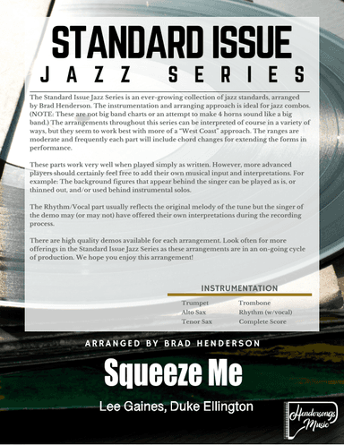 Just Squeeze Me (but Don't Tease Me) (arr. Brad Henderson)