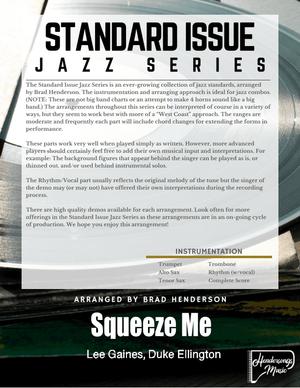 Just Squeeze Me (but Don't Tease Me) (arr. Brad Henderson)