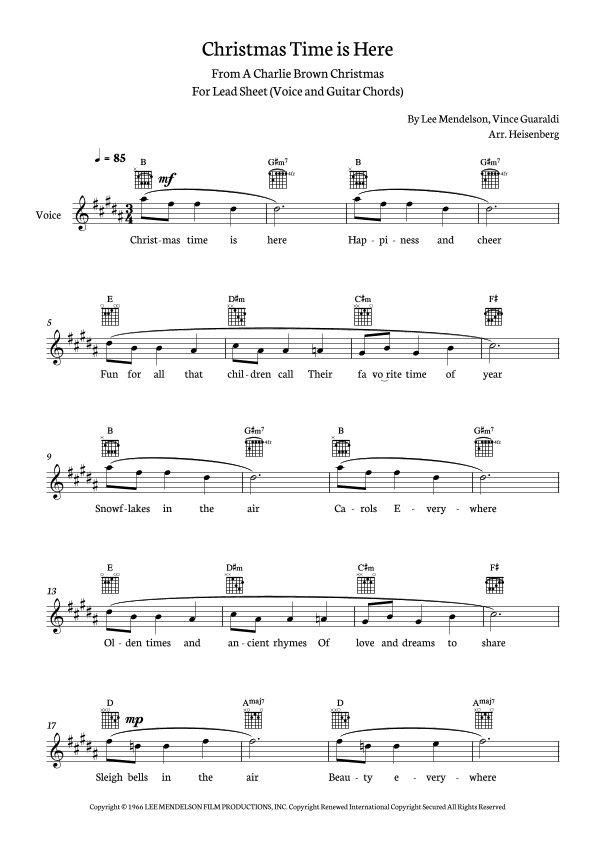 Christmas Time Is Here (arr. Heisenberg)