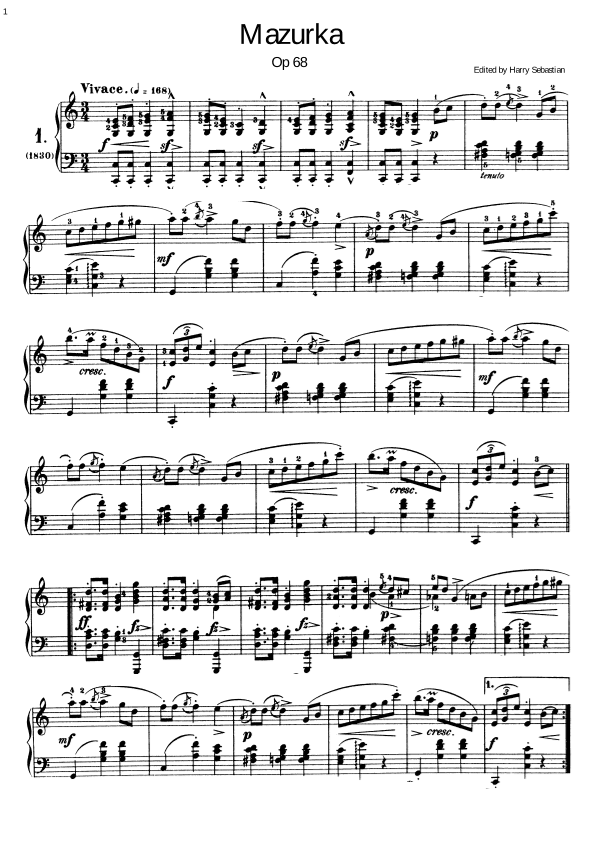 Chopin, Mazurkas Op. 68 (arr. Harry Sebastian)