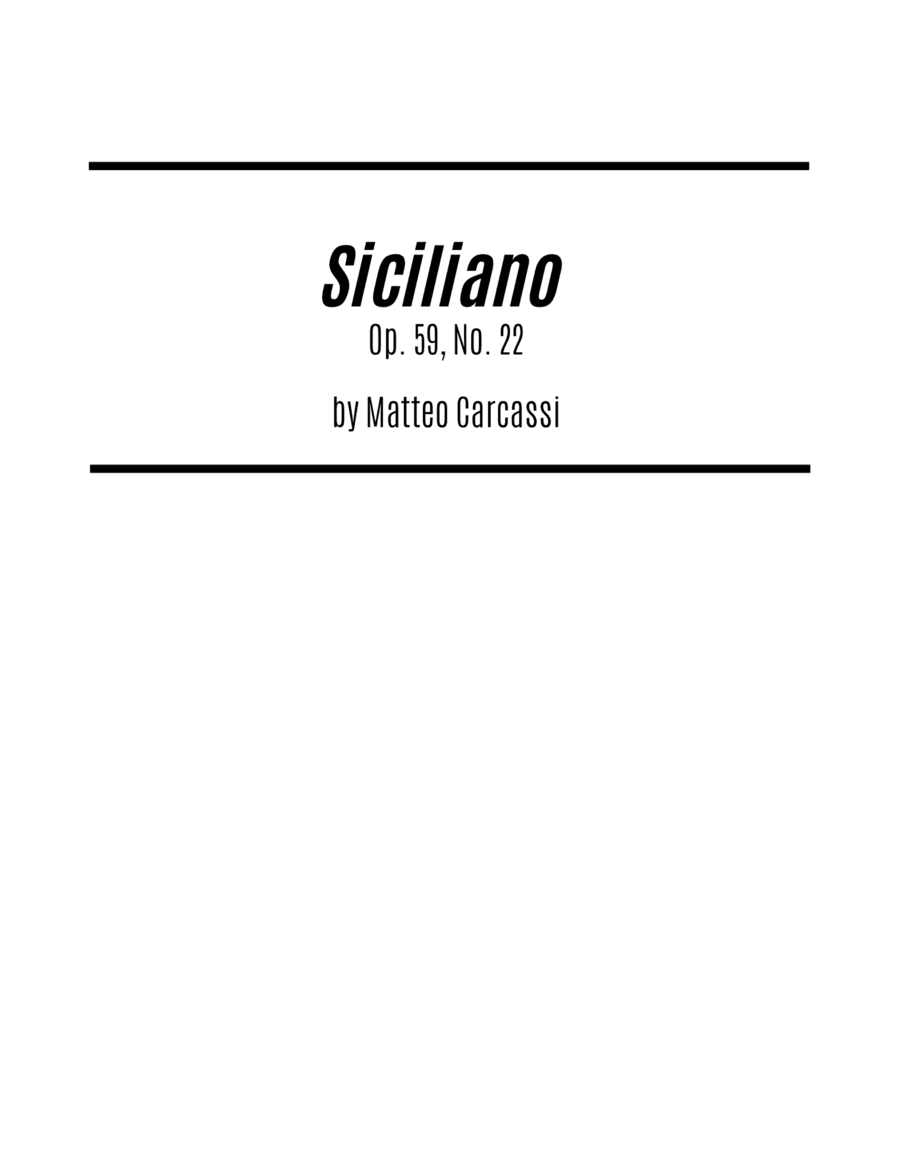 Siciliano (for Solo Guitar) (arr. Kenneth Pasciak)