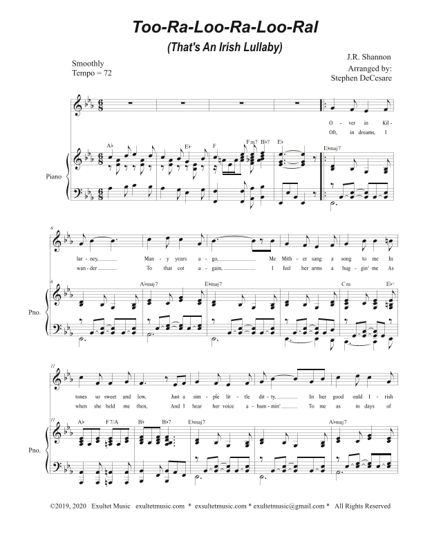Too-Ra-Loo-Ra-Loo-Ral (That's an Irish Lullaby) (Unison choir) (arr. Stephen DeCesare)