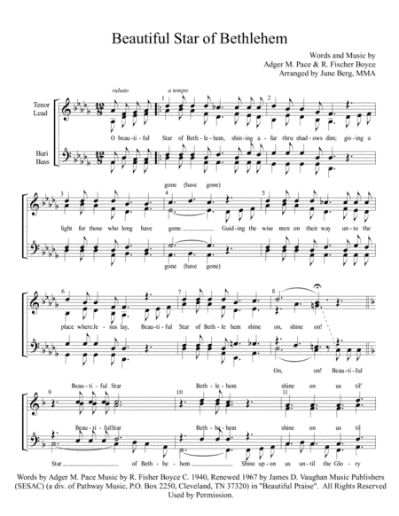 Beautiful Star Of Bethlehem (arr. June Berg, MMA)