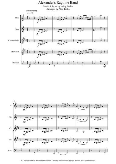 Alexander's Ragtime Band (arr. Alex Tinlin)