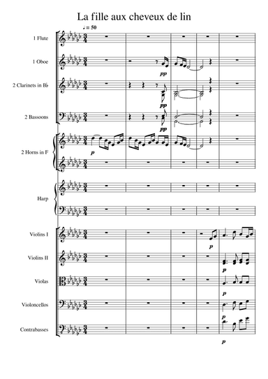 La fille aux cheveux de lin - Score Only (arr. Alejandro Bustos)