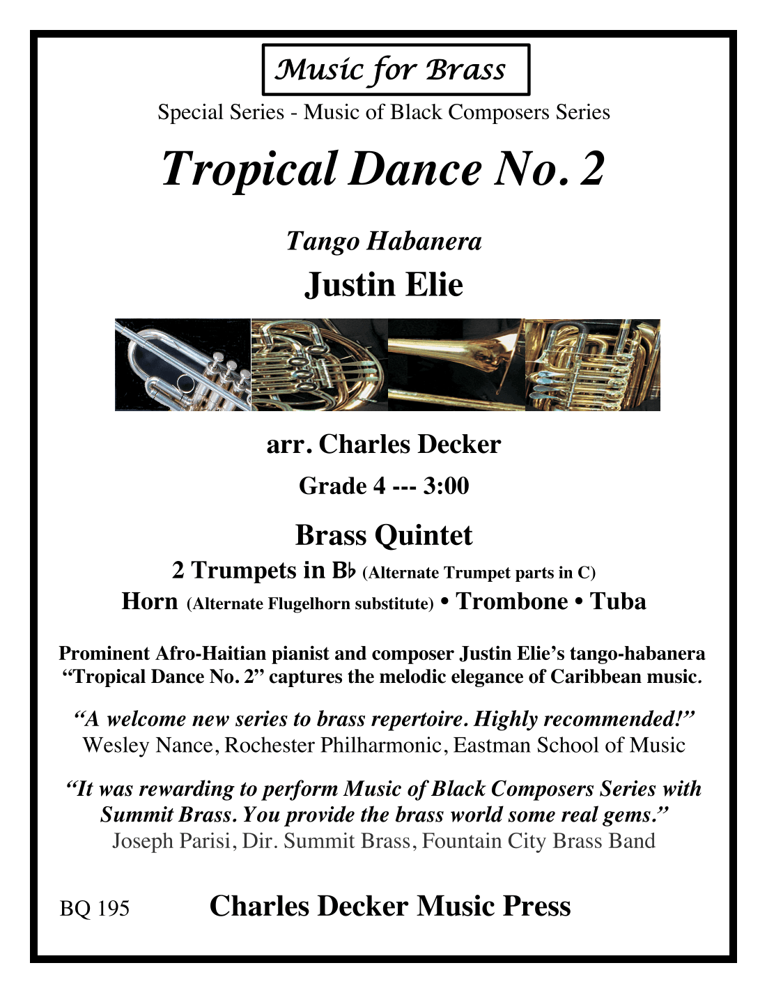 Tango - Habanera Tropical Dance No. 2 for Brass Quintet (arr. Charles Decker)