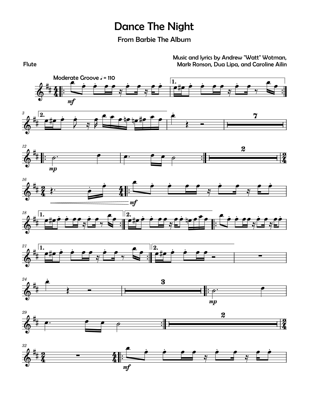 Dance The Night (arr. David Lartey)