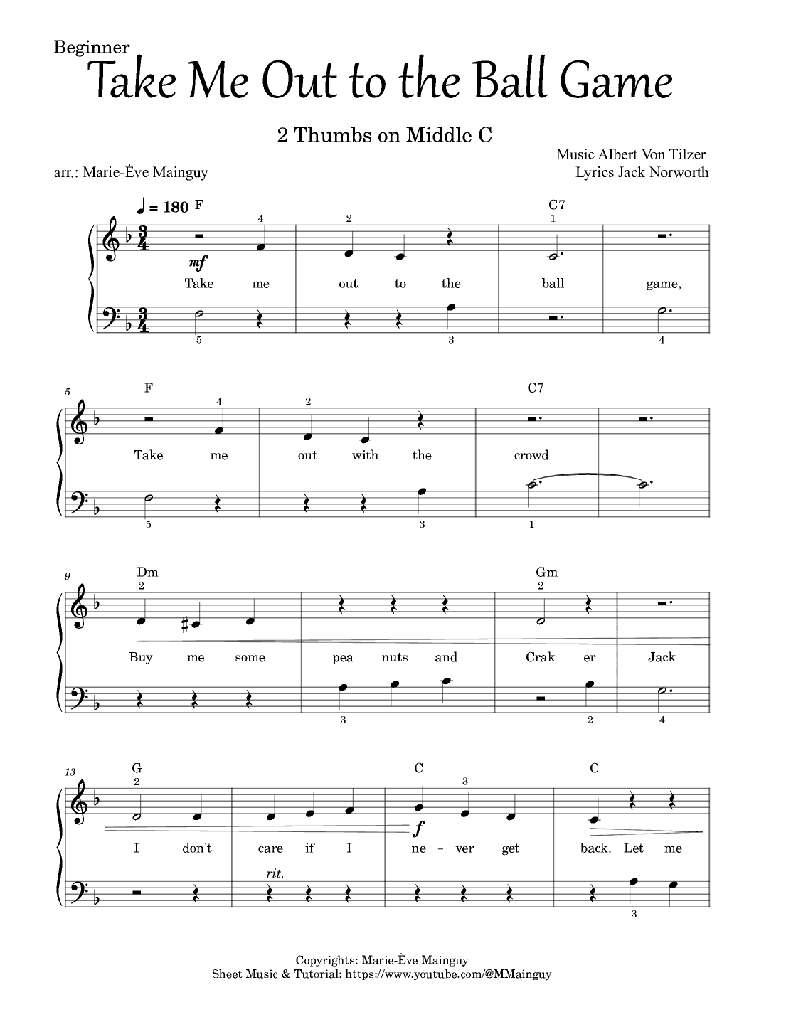 Take Me Out to the Ball Game (arr. Marie-Ève Mainguy)