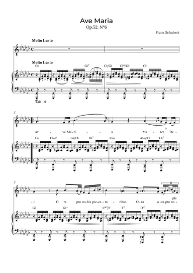 Ave Maria Schubert - Tenor with chords in Gb (arr. Alex Nunes Rodrigues)
