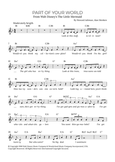 Part Of Your World (reprise) (arr. Alex Nunes Rodrigues)