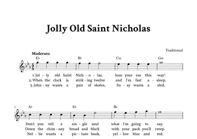 Jolly Old Saint Nicholas - Lead Sheet (Eb) (arr. Yuri Noronha)