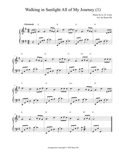 [Walking in Sunlight All of My Journey] Favorite hymns arrangements with 3 levels of difficulties fo (arr. Rumi Oh)