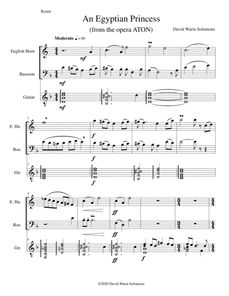 An Egyptian Princess for cor anglais, bassoon and guitar