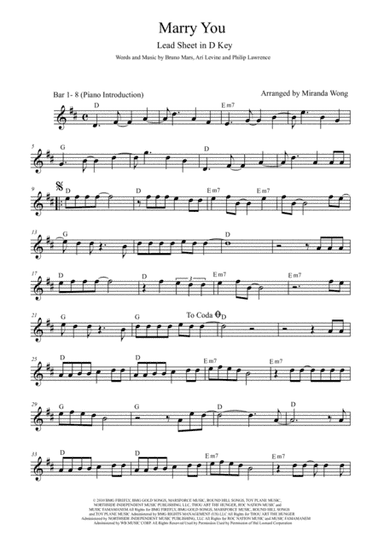 Marry You (arr. Miranda Wong)