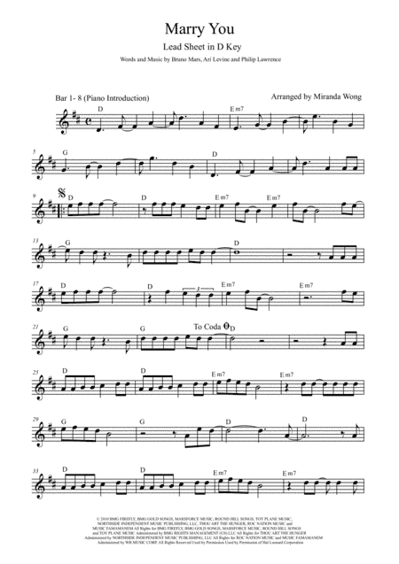 Marry You (arr. Miranda Wong)