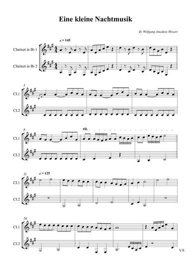 Eine kleine Nachtmusik (Easy) (arr. Wesley S. SIlva)