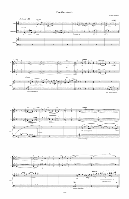 five movements for piano trio (violin, cello, piano)