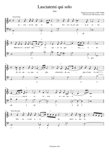 Lasciatemi qui solo (arr. Early Music Scores)