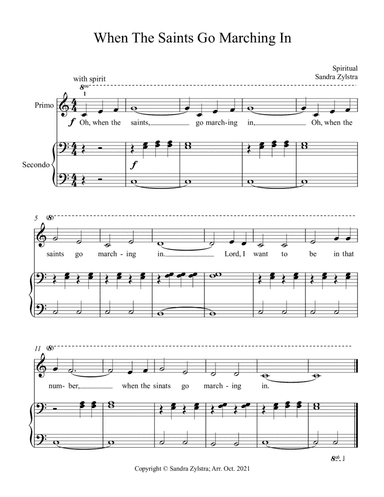 When The Saints Go Marching In  (beginning solo with optional elementary duet) (arr. Sandra Zylstra)