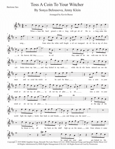 Toss A Coin To Your Witcher (arr. Kevin Busse)