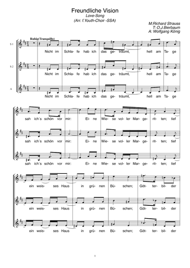 Freundliche Vision (arr. Wolfgang König)