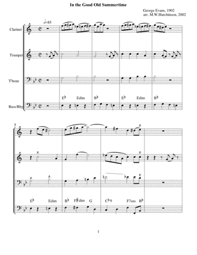 In The Good Old Summertime (arr. Michael W. Hutchinson)