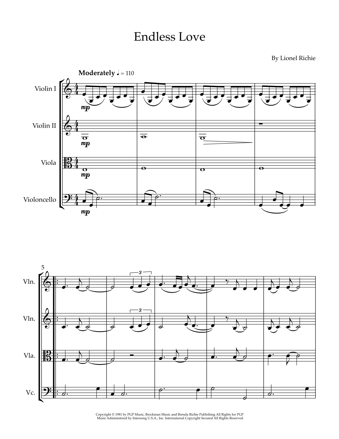 Endless Love (arr. Sherry Lewis)