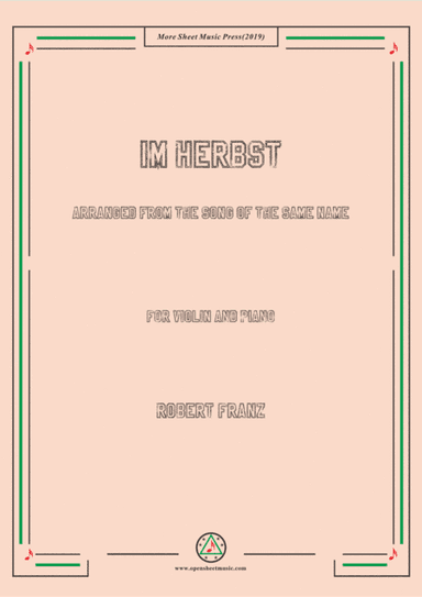 Franz-Im Herbst,for Violin and Piano (arr. MSM)