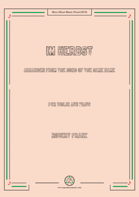 Franz-Im Herbst,for Violin and Piano (arr. MSM)