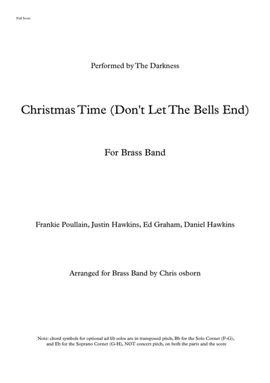 Christmas Time (don't Let The Bells End) (arr. Chris Osborn Music)