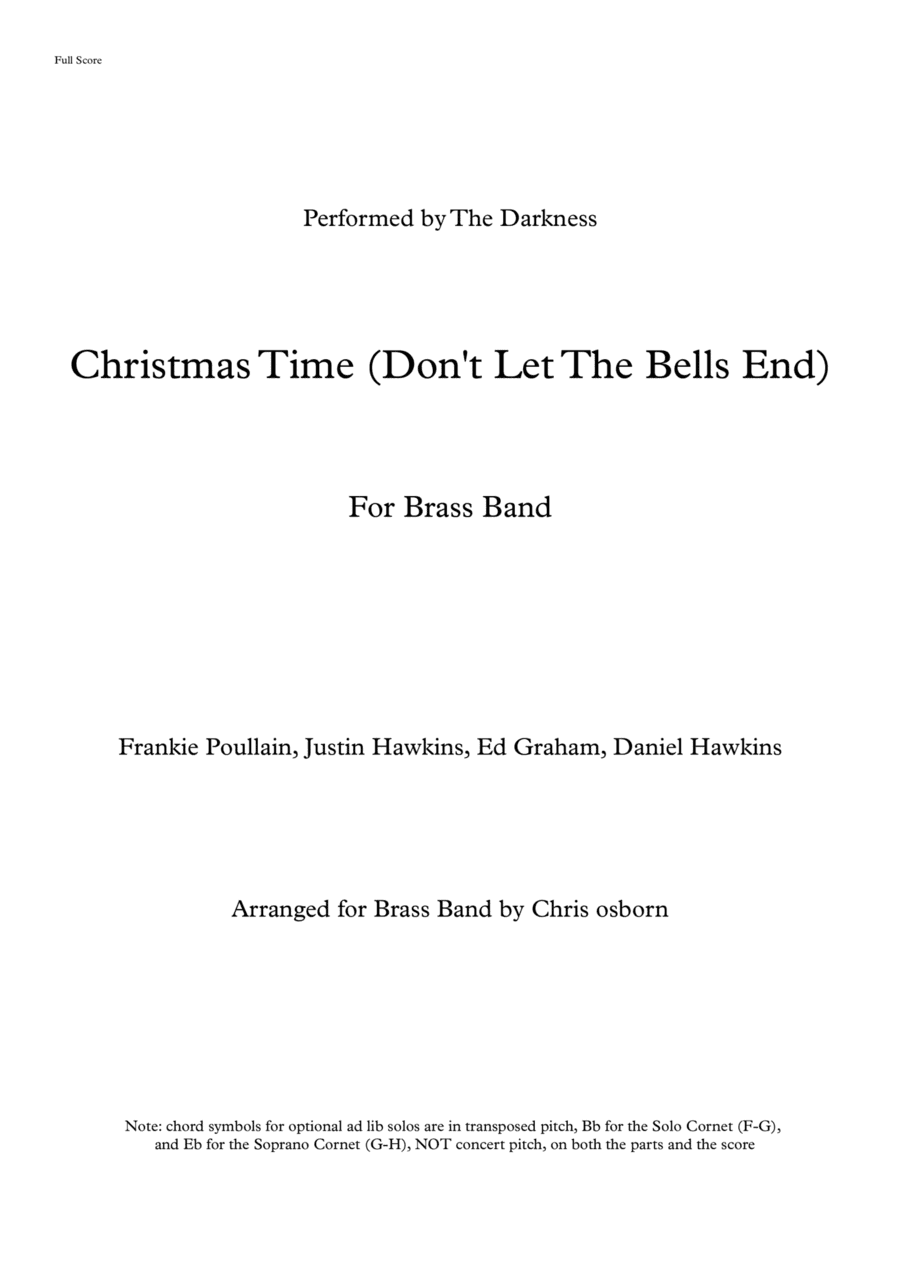 Christmas Time (don't Let The Bells End) (arr. Chris Osborn Music)