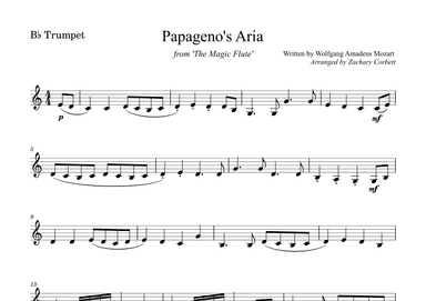 Papageno's Aria from The Magic Flute (arr. Zachary Corbett)