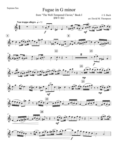 Fugue in G minor, from WTC (arr. David M. Thompson)