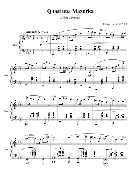 Quasi una Mazurka (version for piano solo)