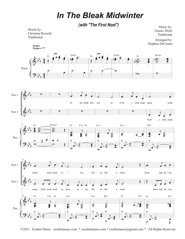 In The Bleak Midwinter (with "The First Noel") (2-part choir) (arr. Stephen DeCesare)