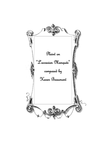 Plaint on "L'occasion Manquée"