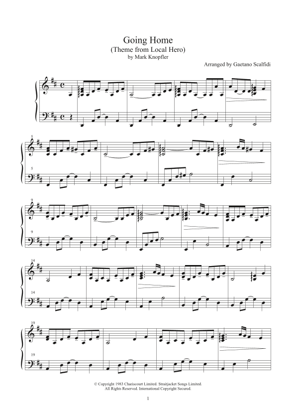 Going Home (theme From "local Hero") (arr. Gaetano Scalfidi)