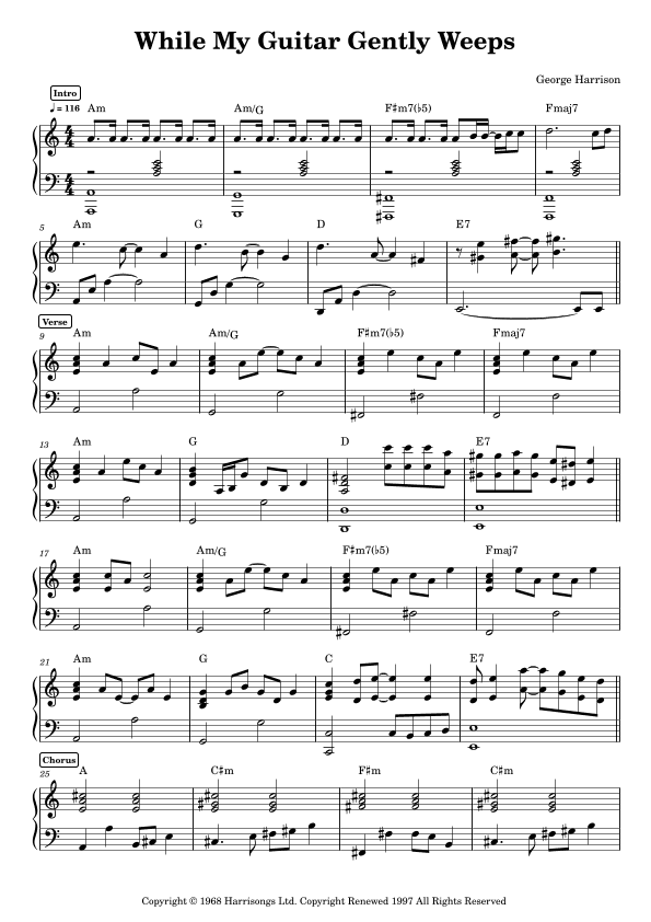 While My Guitar Gently Weeps (arr. Anacrusa)