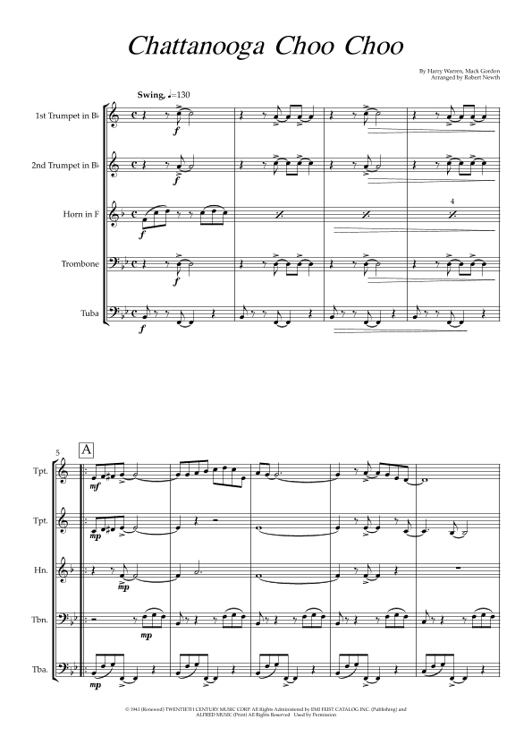 Chattanooga Choo Choo (arr. Robert Newth)
