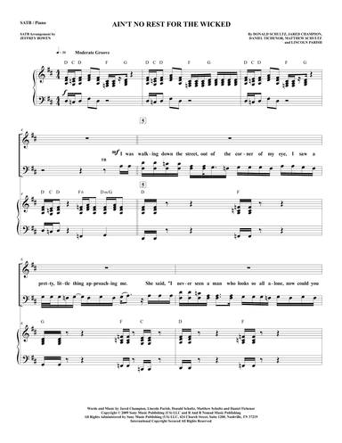 Ain't No Rest For The Wicked (arr. Jeffrey Bowen)