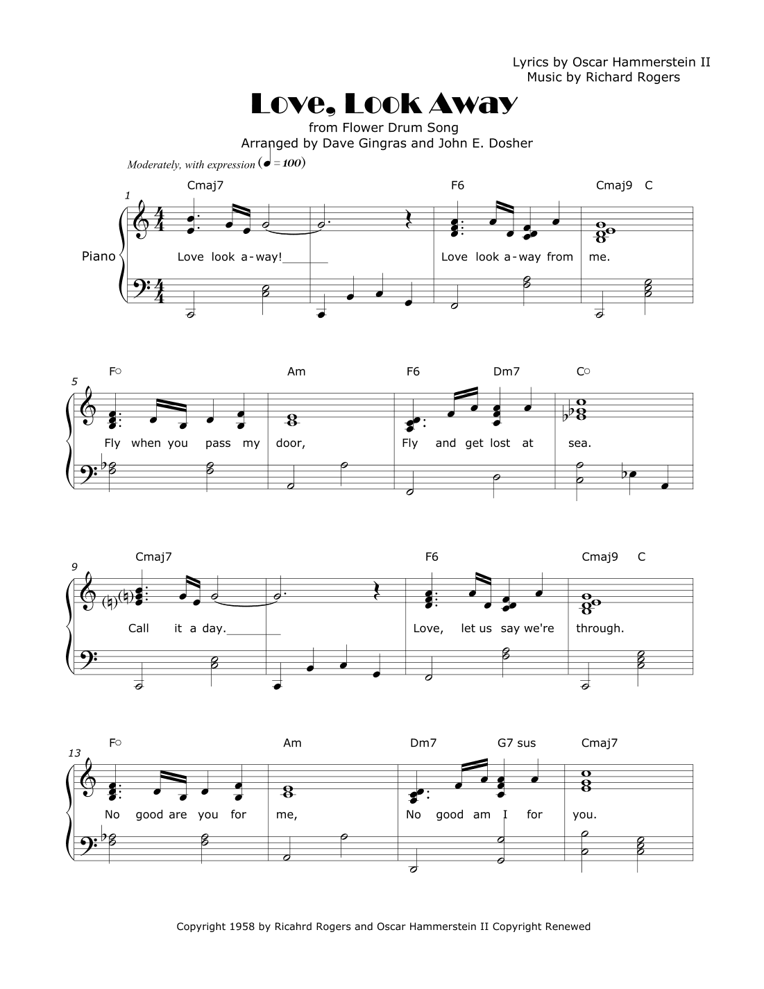 Love, Look Away (arr. Dave Gingras and John E. Dosher)