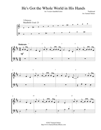He's Got the Whole World in His Hands - for 3-octave handbell choir (arr. Samuel Stokes)